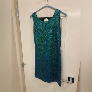 HM Green sparkle sequin dress